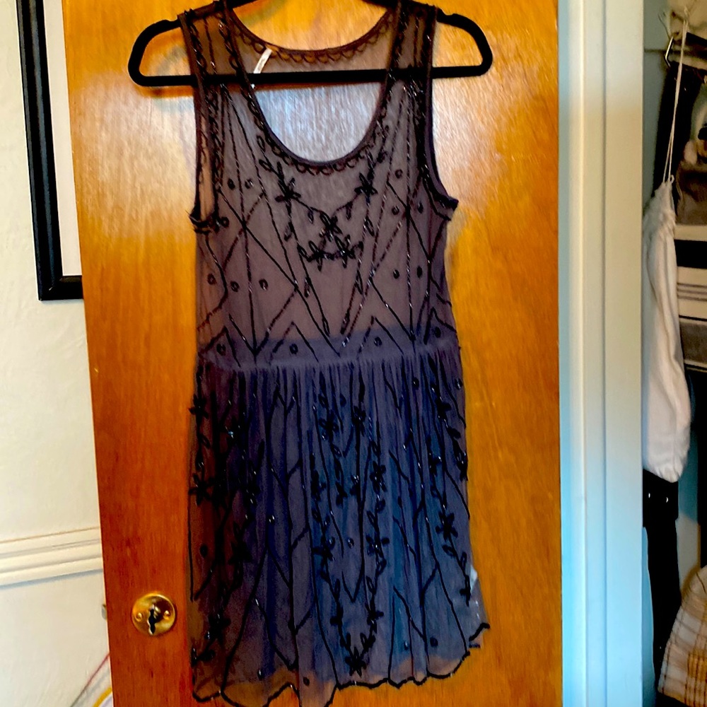 Grey embellished dress